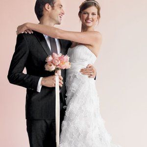 Eliza J Strapless Floral Gown-Size 14